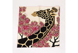 Hermes White Silk Giraffe Gavroche Scarf