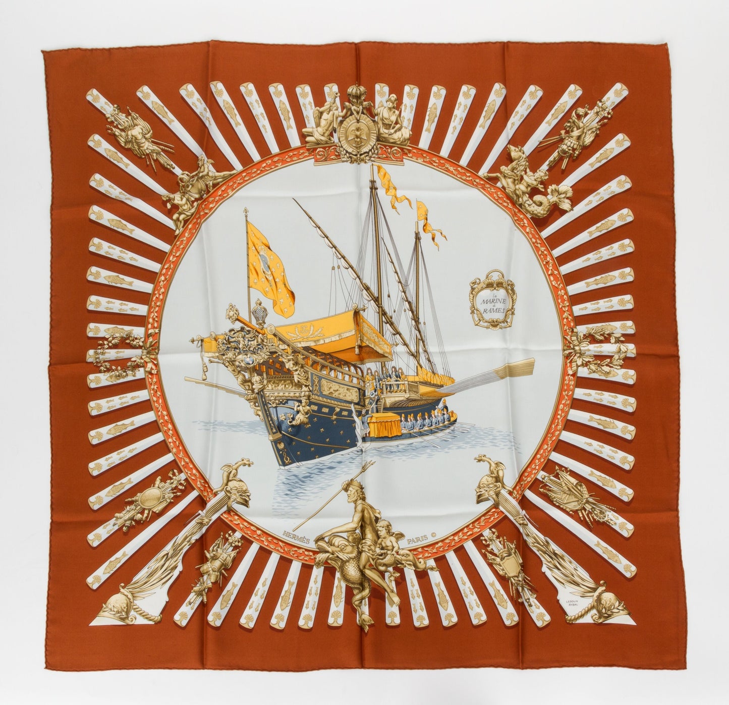 Hermes "La Marine a Rames" Silk Scarf