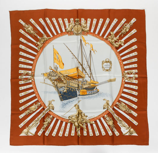 Hermes "La Marine a Rames" Silk Scarf