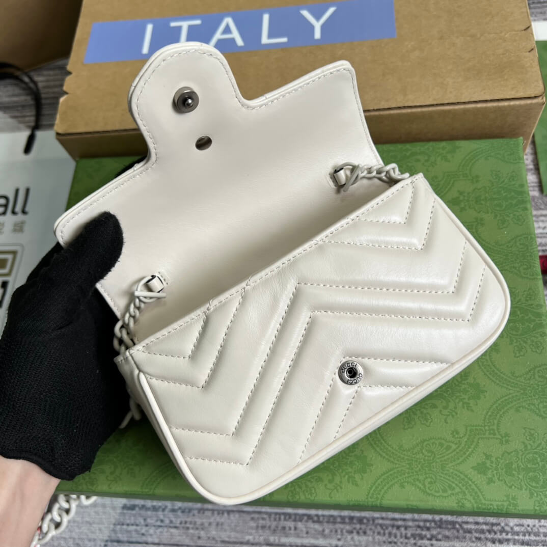 GC-699757 shoulder bag white/white hardware Leather