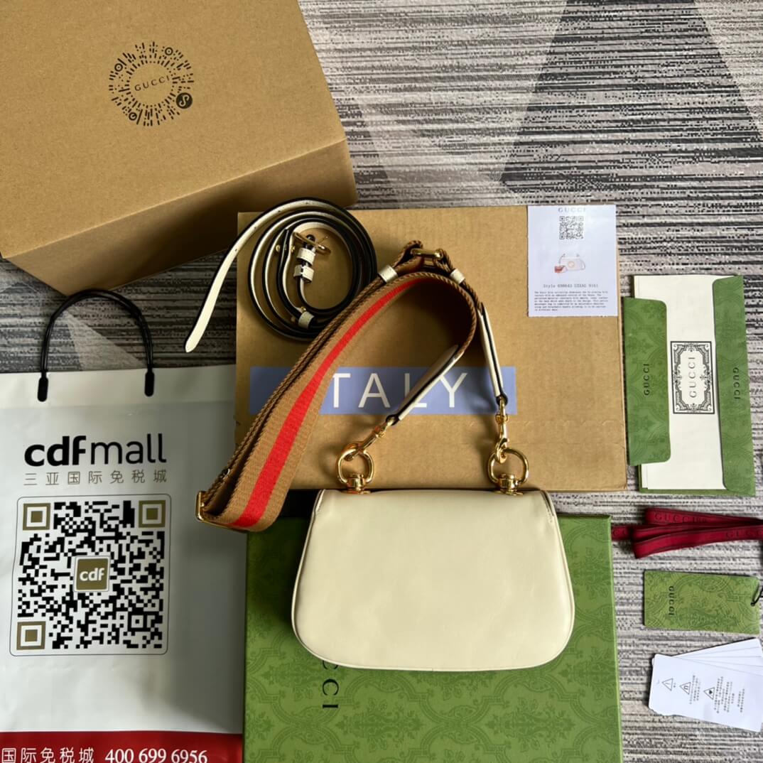 GC698643 shoulder bag brown?white?black