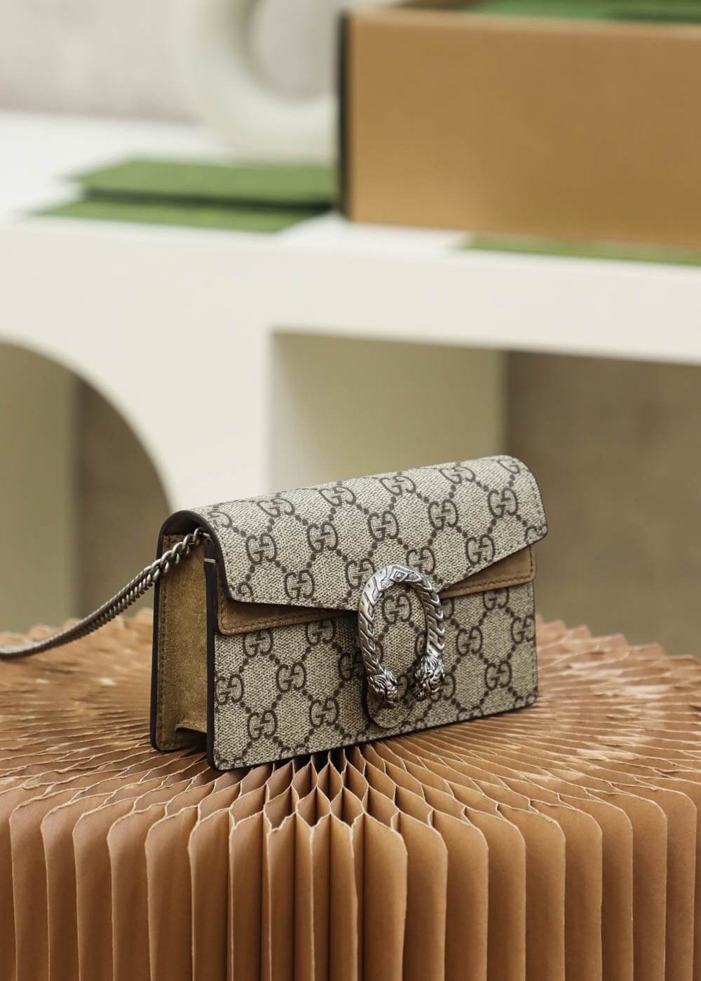 GC476432 shoulder bag Leather grey?black