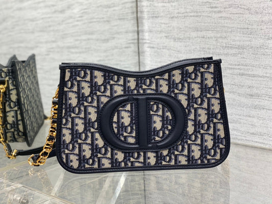 CD SIGNATURE HOBO 23.5CM BLUE OBLIQUE EMBROIDERY Amelia