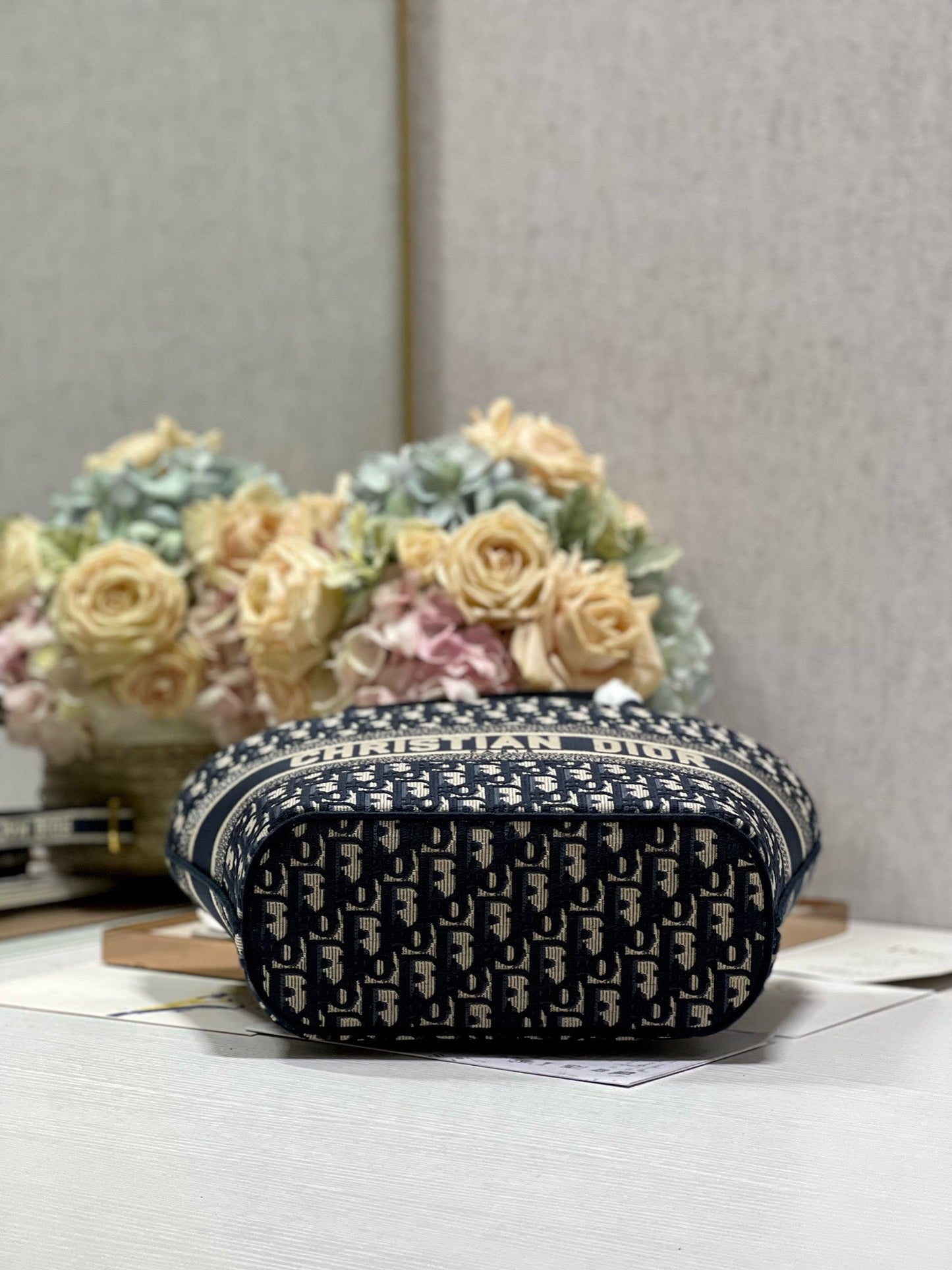 CD NEW BASKET BAG BLUE OBLIQUE EMBROIDERY Amelia