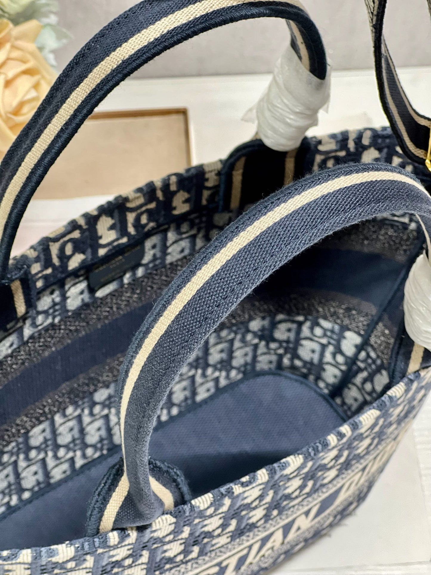 CD NEW BASKET BAG BLUE OBLIQUE EMBROIDERY Amelia