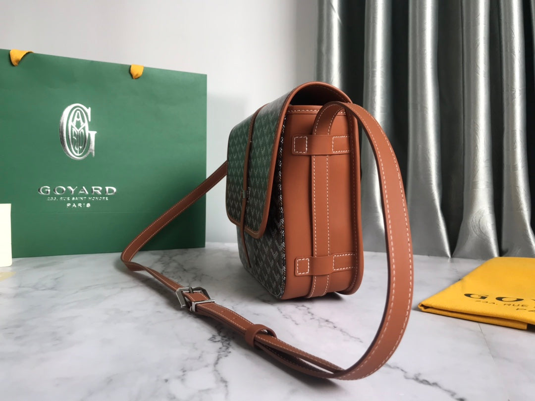 BELVEDERE MM BAG 28CM BLACK AND TAN CANVAS Amelia