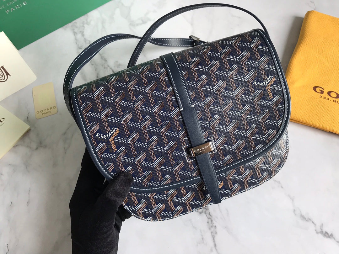 BELVEDERE PM BAG 21CM NAVY BLUE CANVAS Amelia