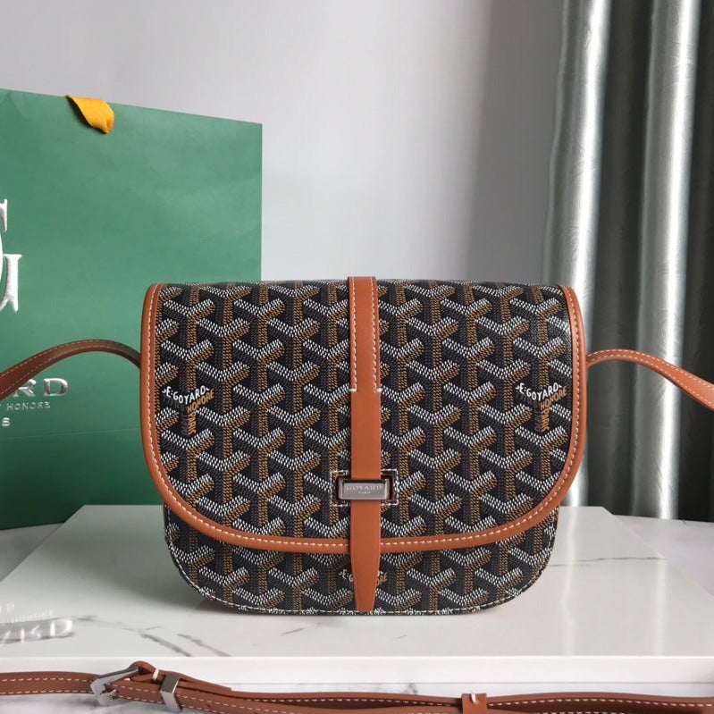 BELVEDERE PM BAG 21CM BLACK AND TAN CANVAS Amelia Amelia