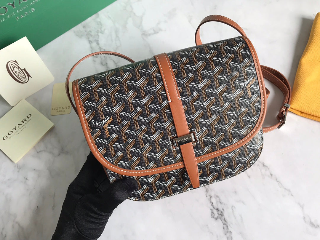 BELVEDERE PM BAG 21CM BLACK AND TAN CANVAS Amelia