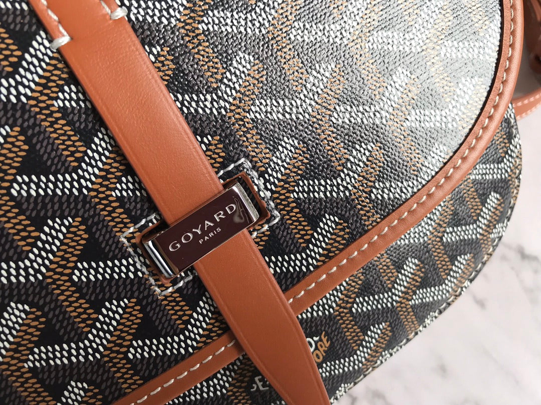 BELVEDERE PM BAG 21CM BLACK AND TAN CANVAS Amelia