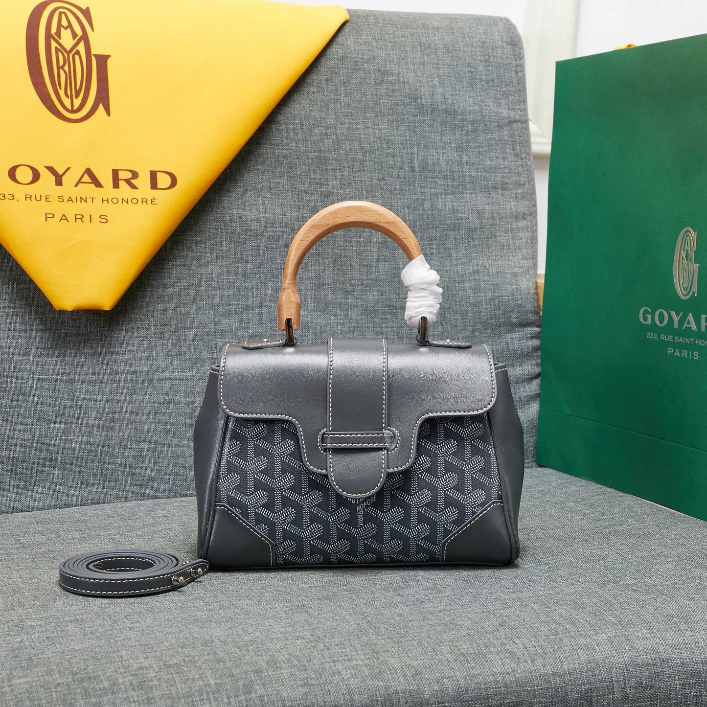 SAIGON SOUPLE MINI BAG GREY CANVAS Amelia Amelia