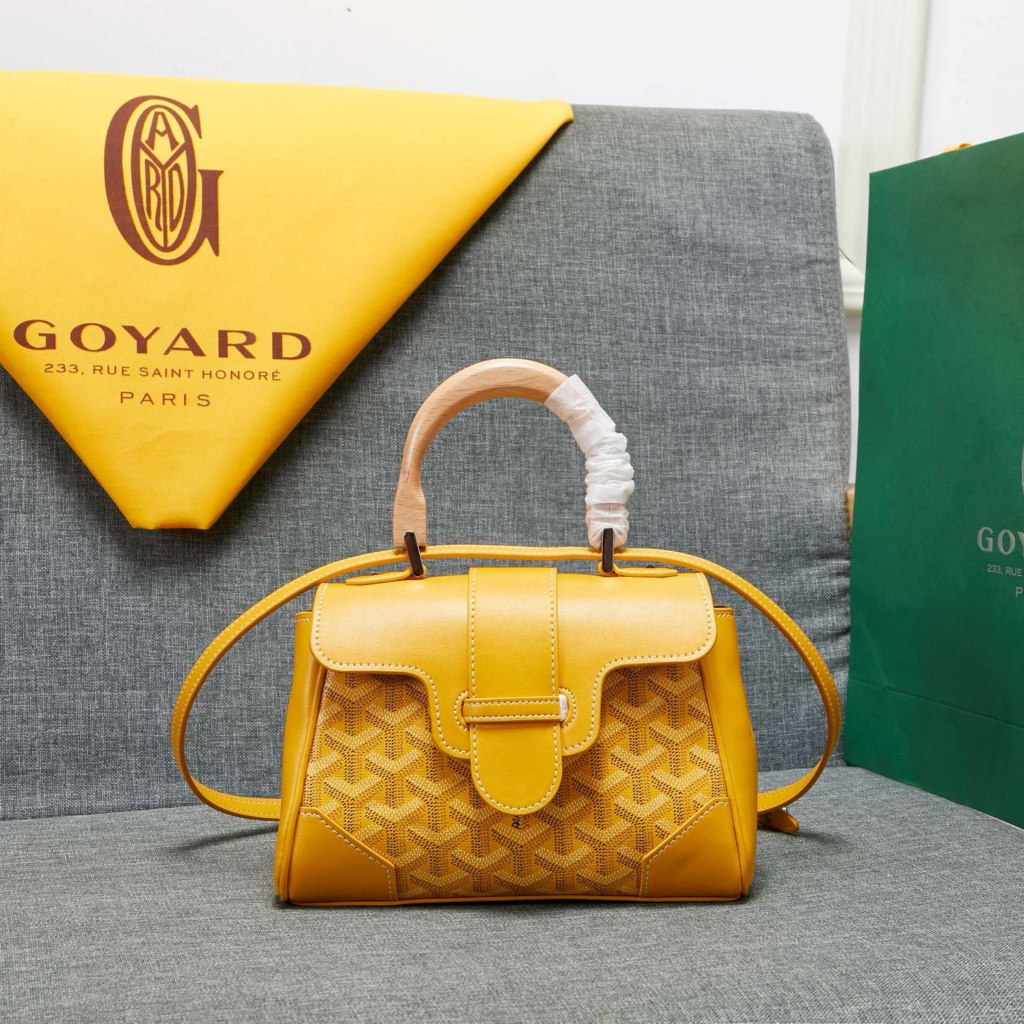 SAIGON SOUPLE MINI BAG YELLOW CANVAS Amelia