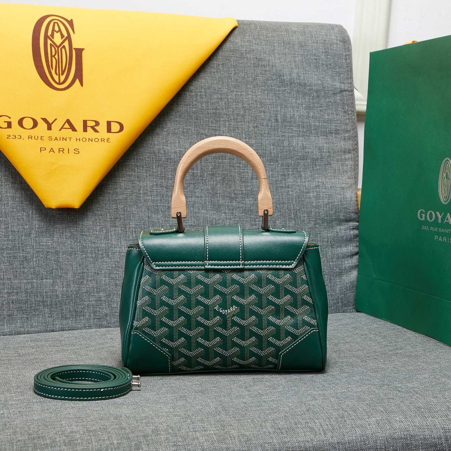 SAIGON SOUPLE MINI BAG GREEN CANVAS Amelia
