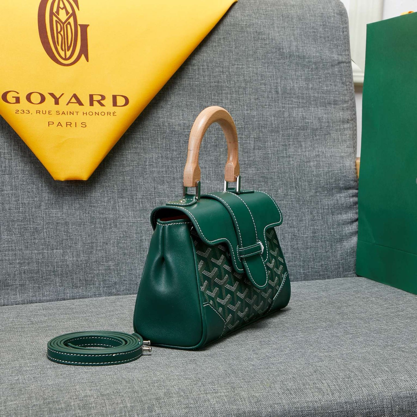 SAIGON SOUPLE MINI BAG GREEN CANVAS Amelia Amelia
