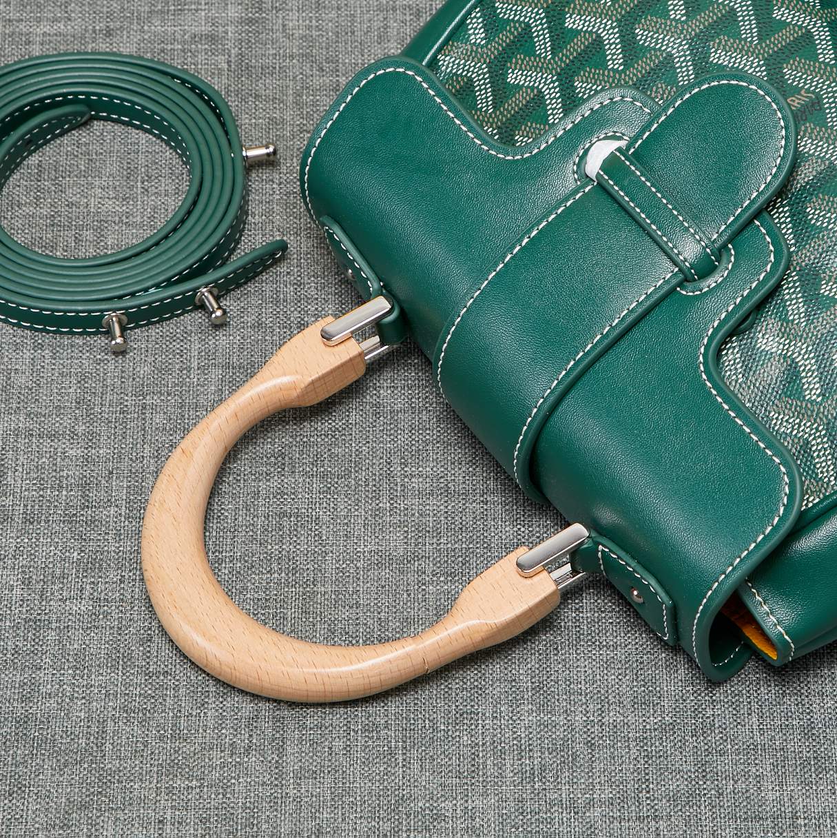 SAIGON SOUPLE MINI BAG GREEN CANVAS Amelia