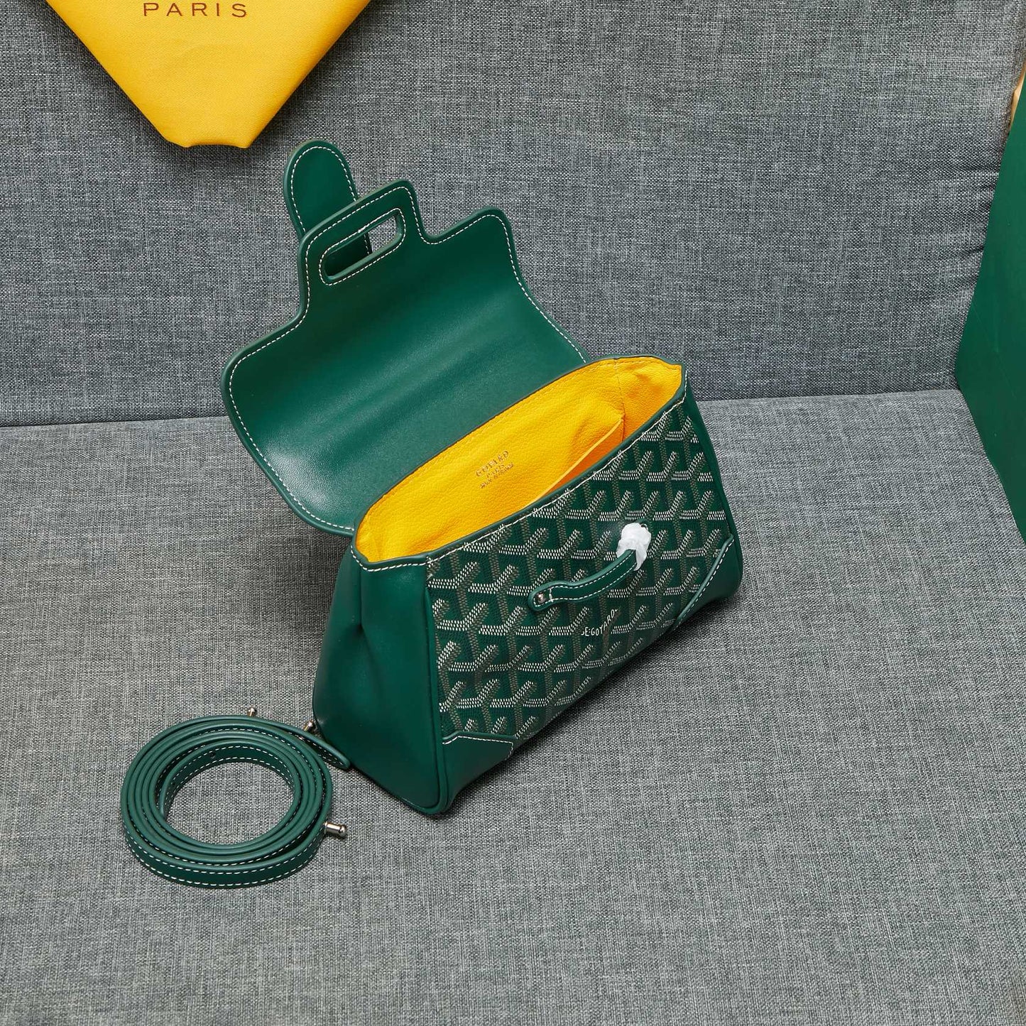 SAIGON SOUPLE MINI BAG GREEN CANVAS Amelia
