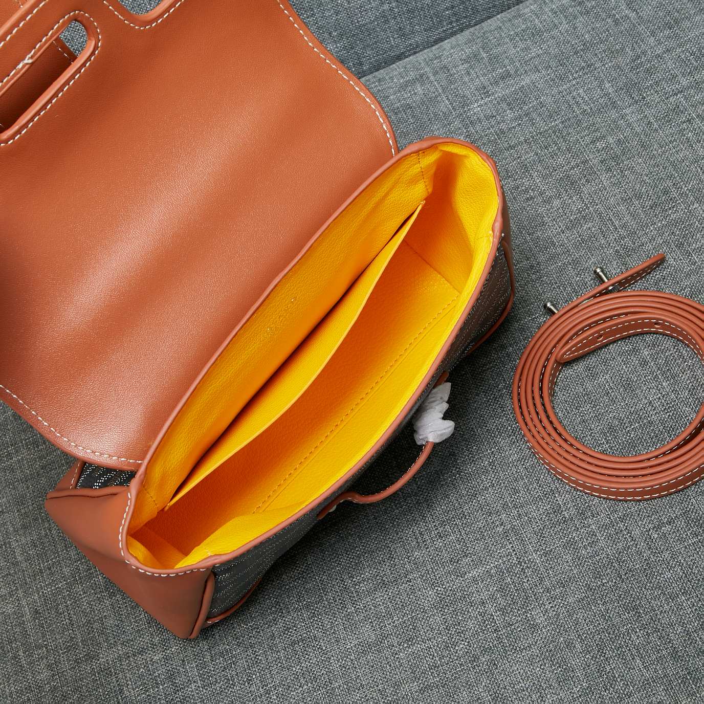 SAIGON SOUPLE MINI BAG BLACK AND TAN CANVAS Amelia