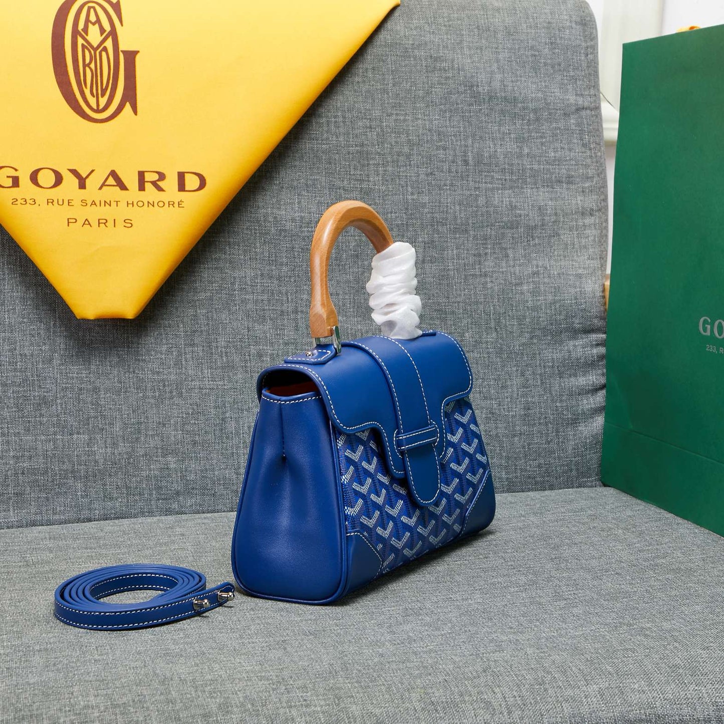 SAIGON SOUPLE MINI BAG BLUE CANVAS Amelia