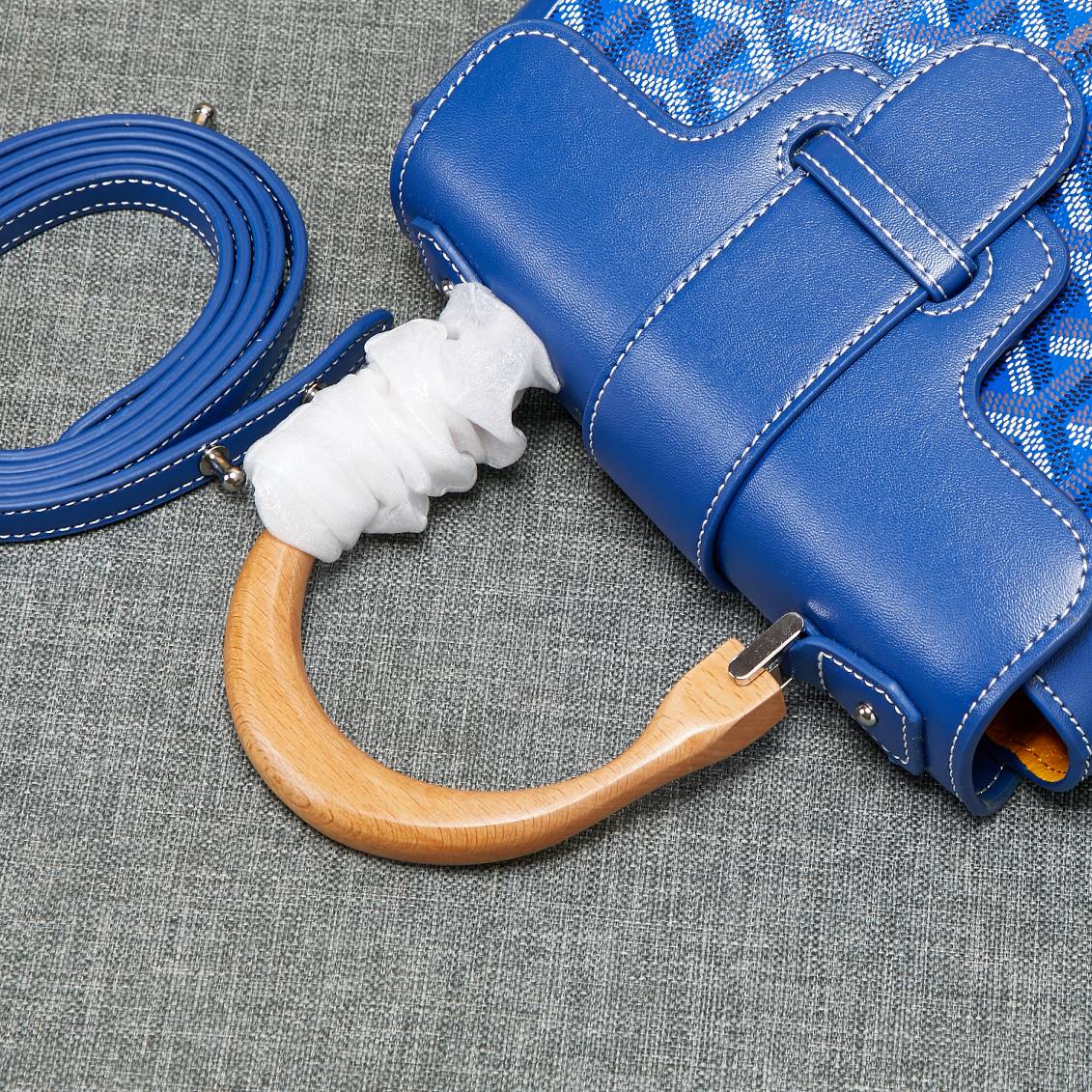 SAIGON SOUPLE MINI BAG BLUE CANVAS Amelia