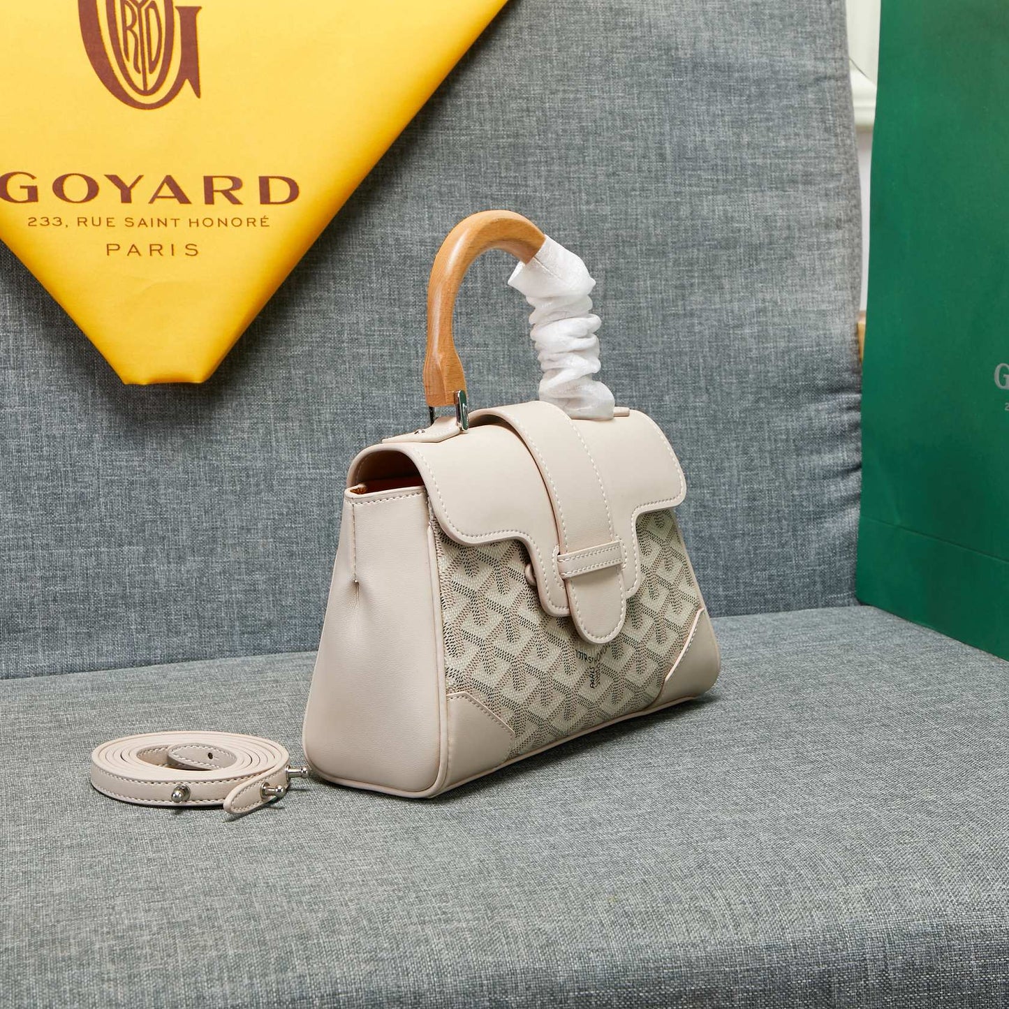 SAIGON SOUPLE MINI BAG DARK WHITE CANVAS Amelia Amelia