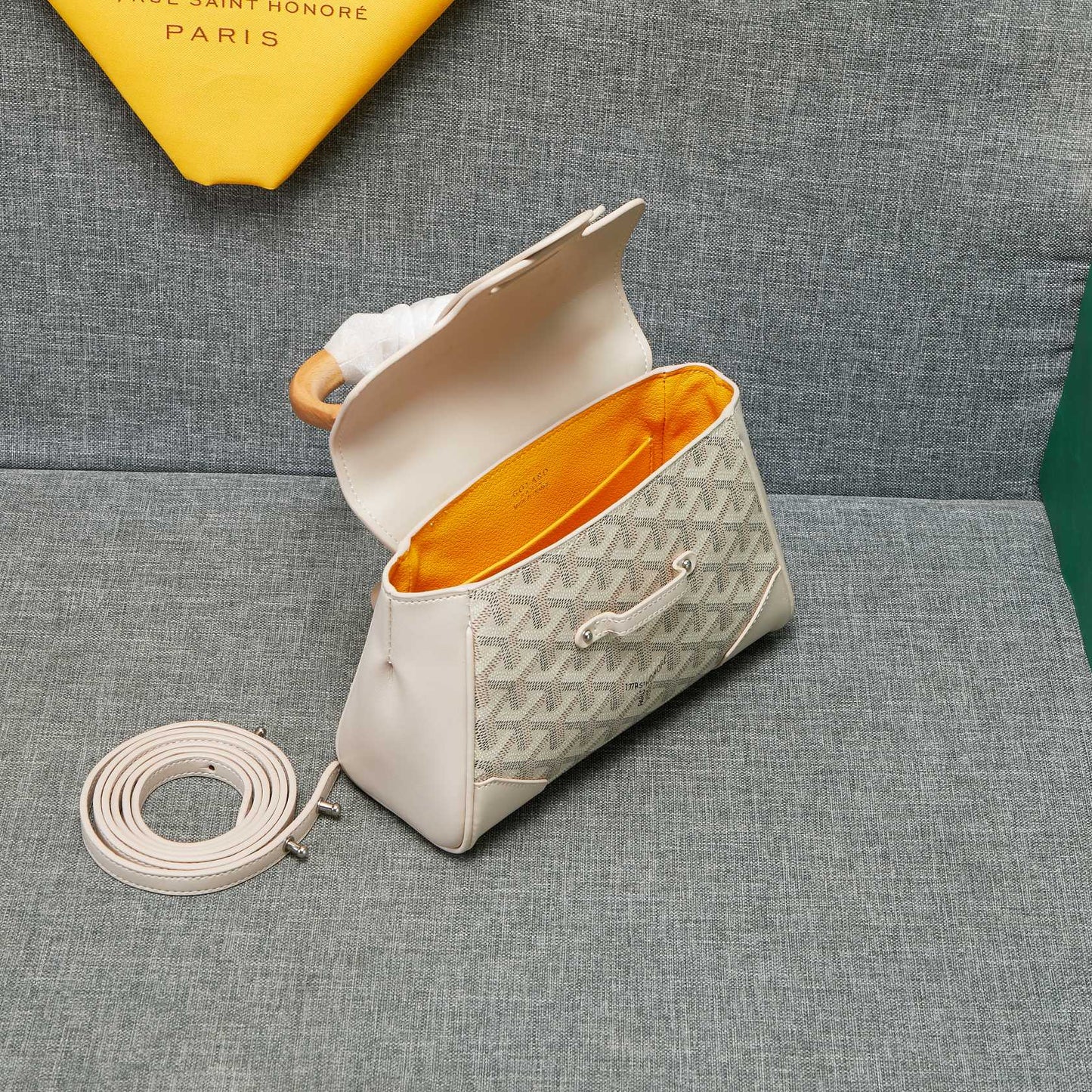 SAIGON SOUPLE MINI BAG DARK WHITE CANVAS Amelia