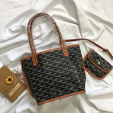 MINI HOBO BOHEME 38CM BLACK AND TAN CANVAS Amelia Amelia