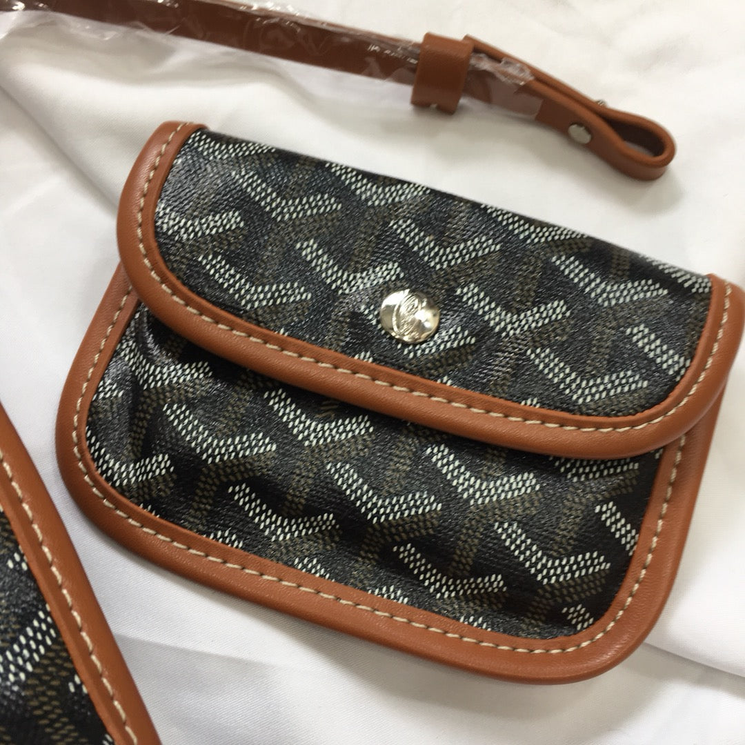 MINI HOBO BOHEME 38CM BLACK AND TAN CANVAS Amelia