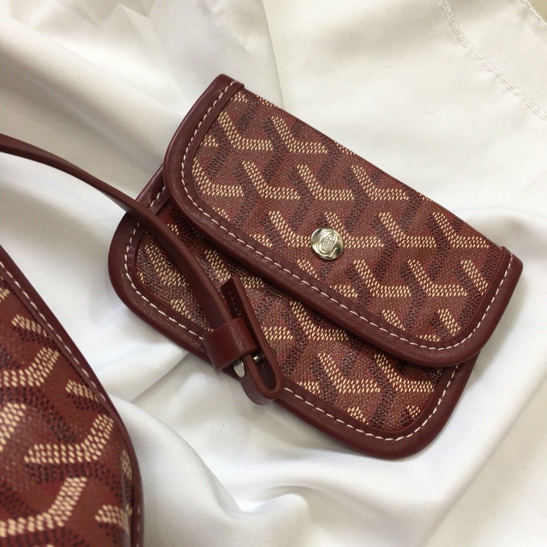 MINI HOBO BOHEME 38CM BURGUNDY CANVAS Amelia Amelia
