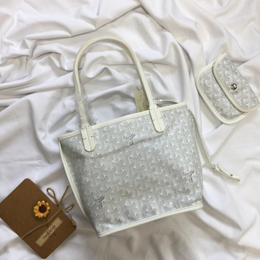 MINI HOBO BOHEME 38CM WHITE CANVAS Amelia