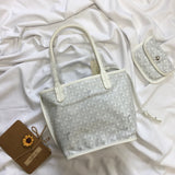 MINI HOBO BOHEME 38CM WHITE CANVAS Amelia