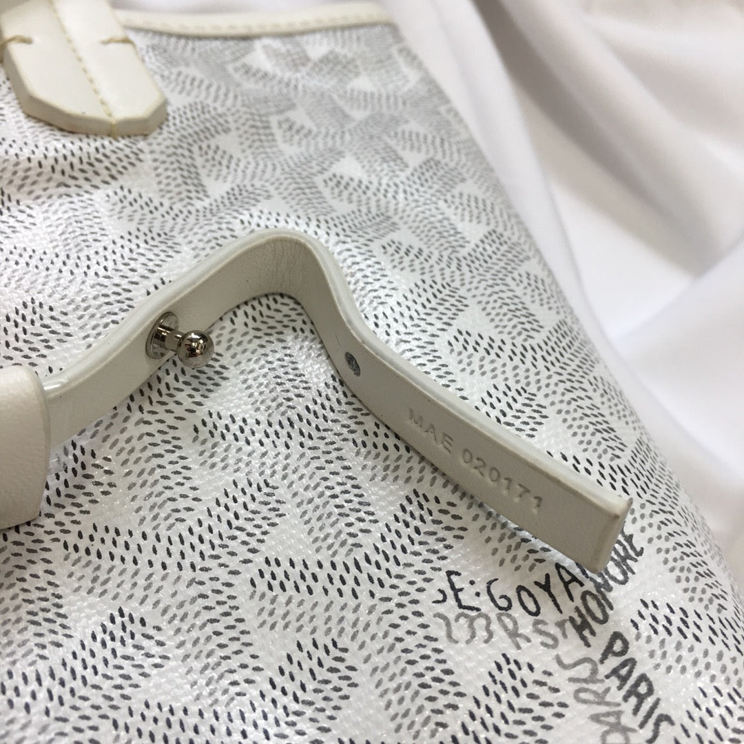 MINI HOBO BOHEME 38CM WHITE CANVAS Amelia
