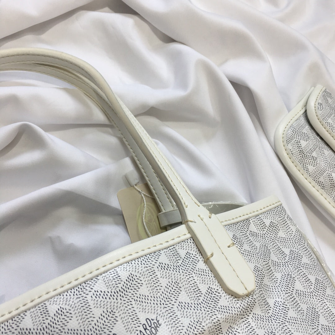 MINI HOBO BOHEME 38CM WHITE CANVAS Amelia