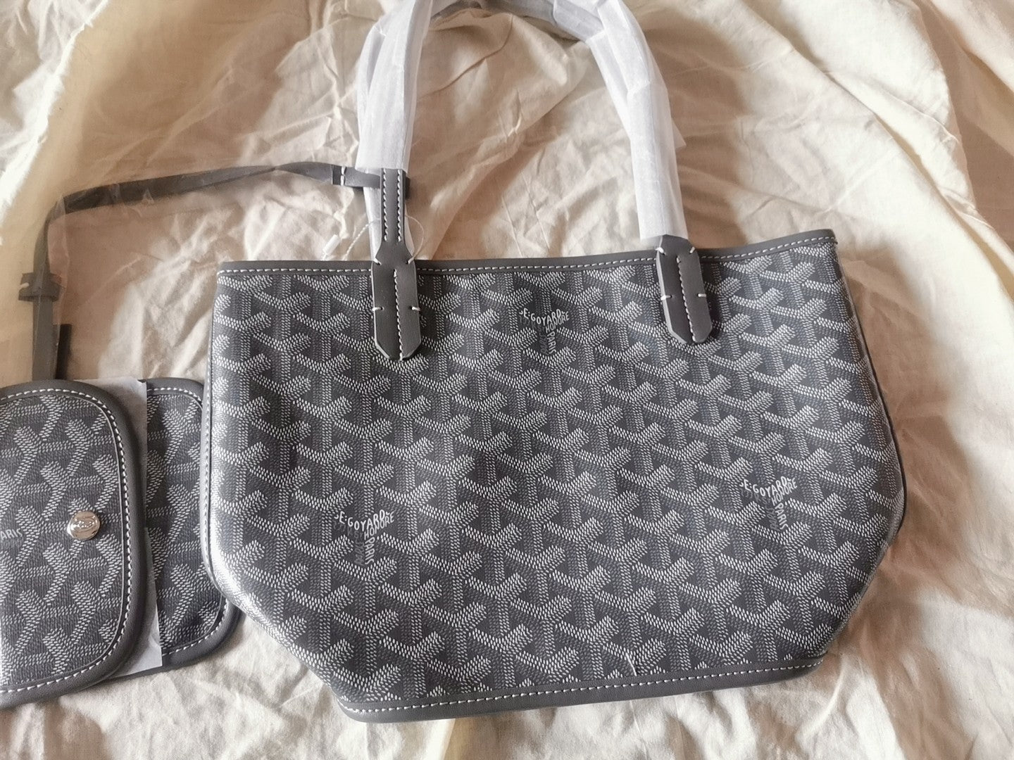 MINI HOBO BOHEME 38CM GREY CANVAS Amelia