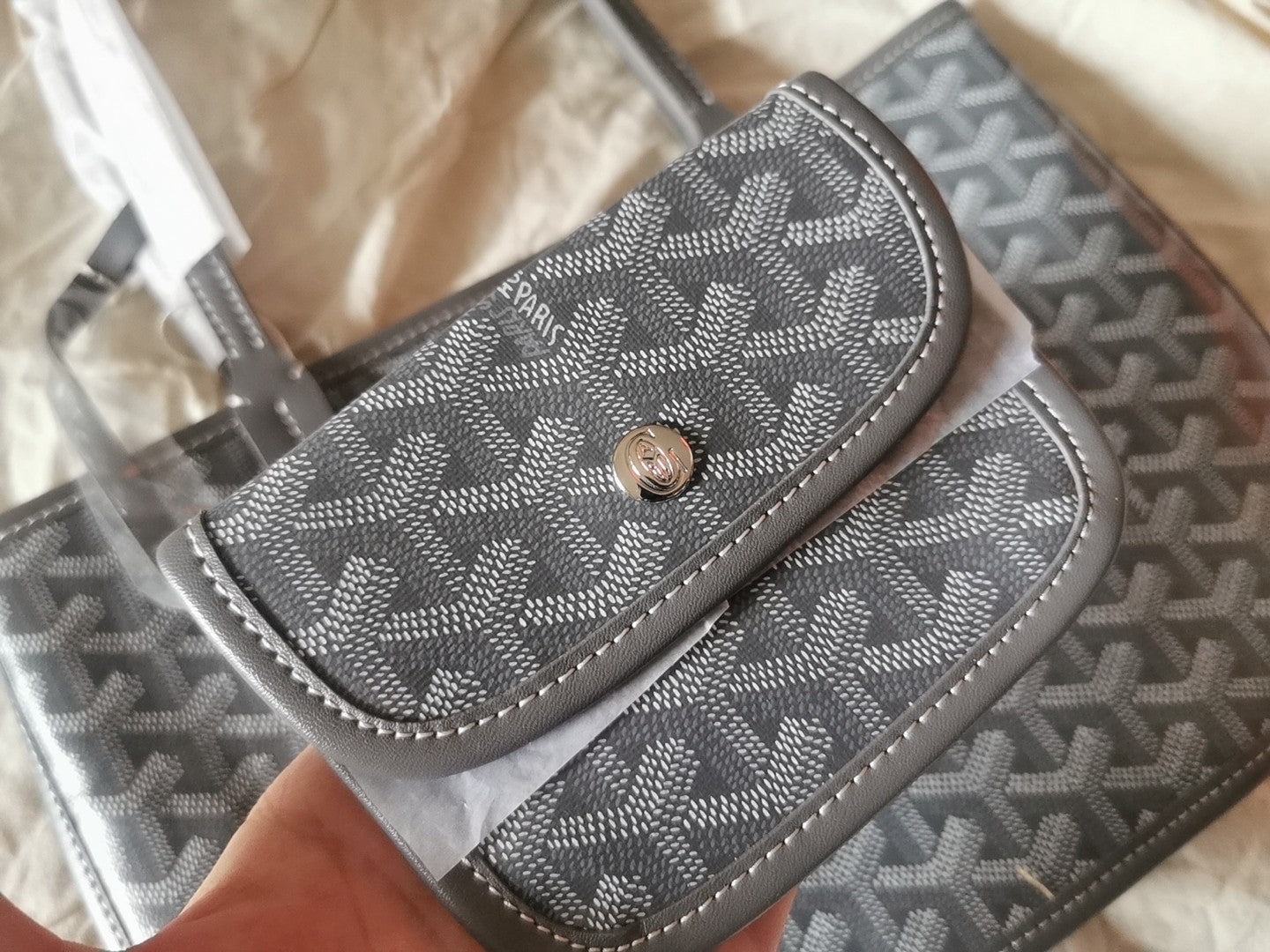 MINI HOBO BOHEME 38CM GREY CANVAS Amelia Amelia
