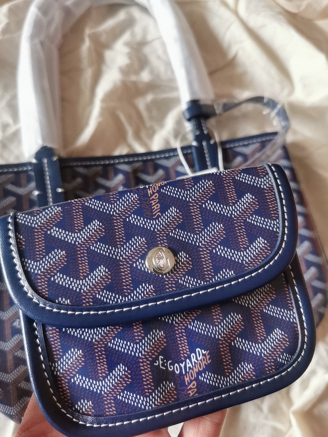 MINI HOBO BOHEME 38CM BLUE CANVAS Amelia