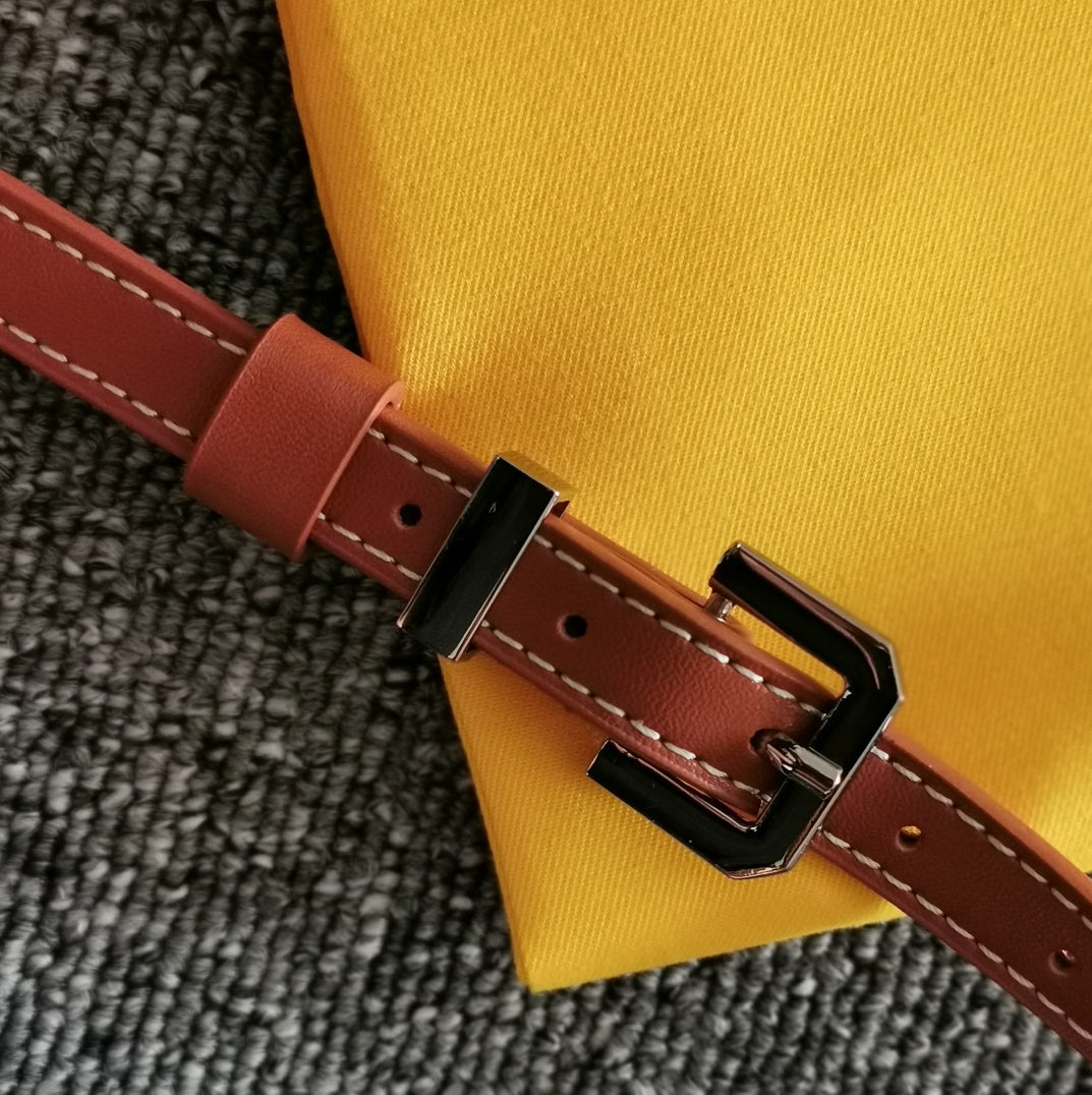 CAP-VERT PM BAG 23X8X14CM BLACK AND TAN CANVAS Amelia