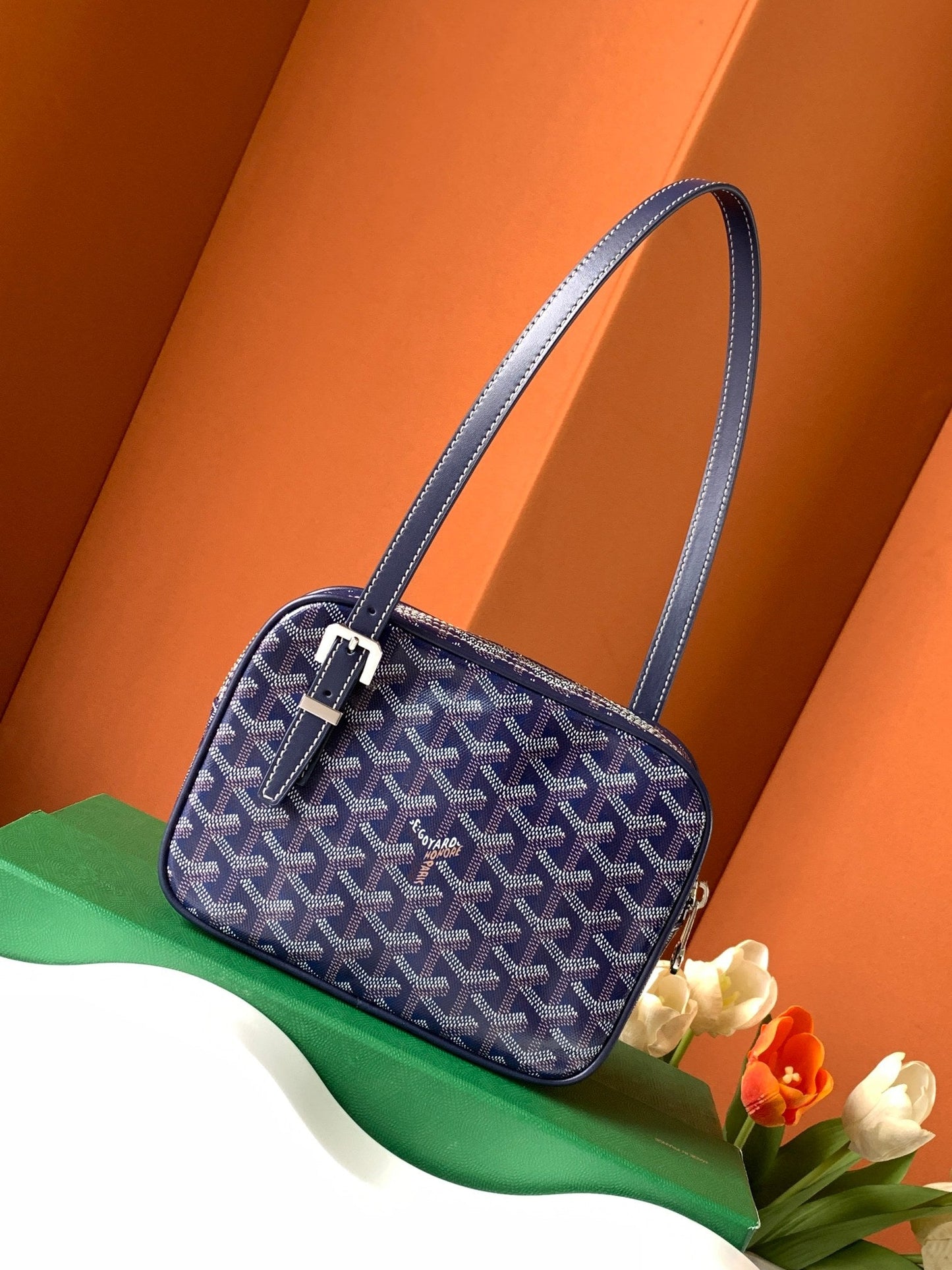 GOYA SECOND-HAND TOAST BAG 21CM NAVY BLUE CANVAS Amelia