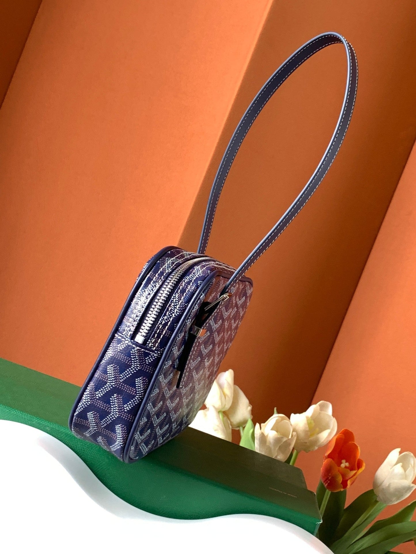 GOYA SECOND-HAND TOAST BAG 21CM NAVY BLUE CANVAS Amelia