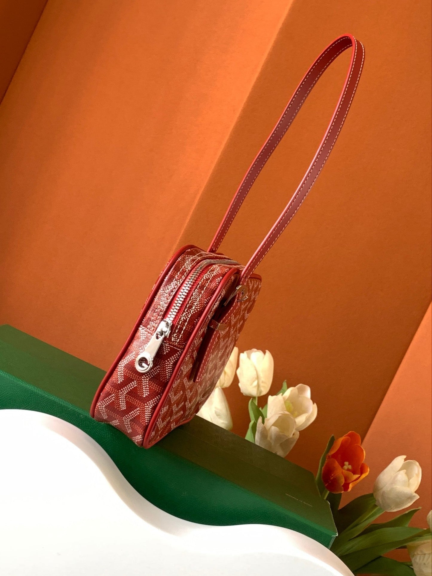 GOYA SECOND-HAND TOAST BAG 21CM RED CANVAS Amelia