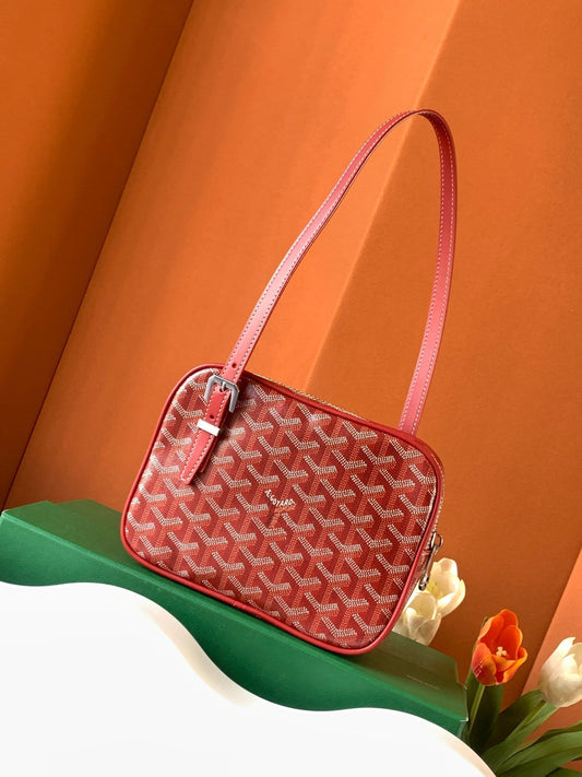 GOYA SECOND-HAND TOAST BAG 21CM RED CANVAS Amelia