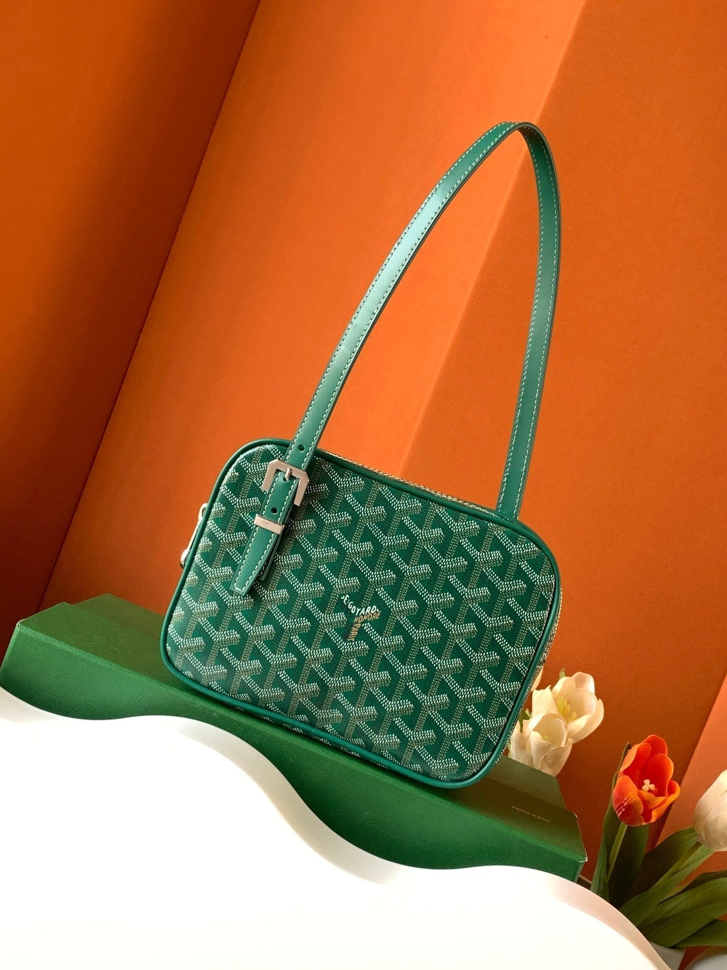 GOYA SECOND-HAND TOAST BAG 21CM GREEN CANVAS Amelia