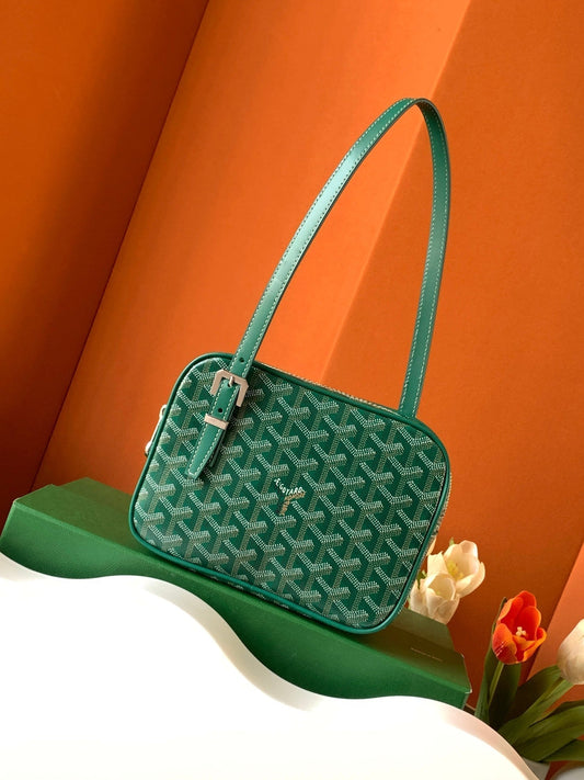 GOYA SECOND-HAND TOAST BAG 21CM GREEN CANVAS Amelia Amelia
