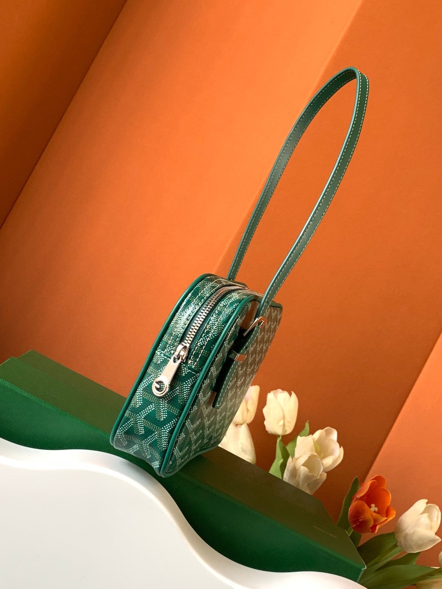 GOYA SECOND-HAND TOAST BAG 21CM GREEN CANVAS Amelia Amelia
