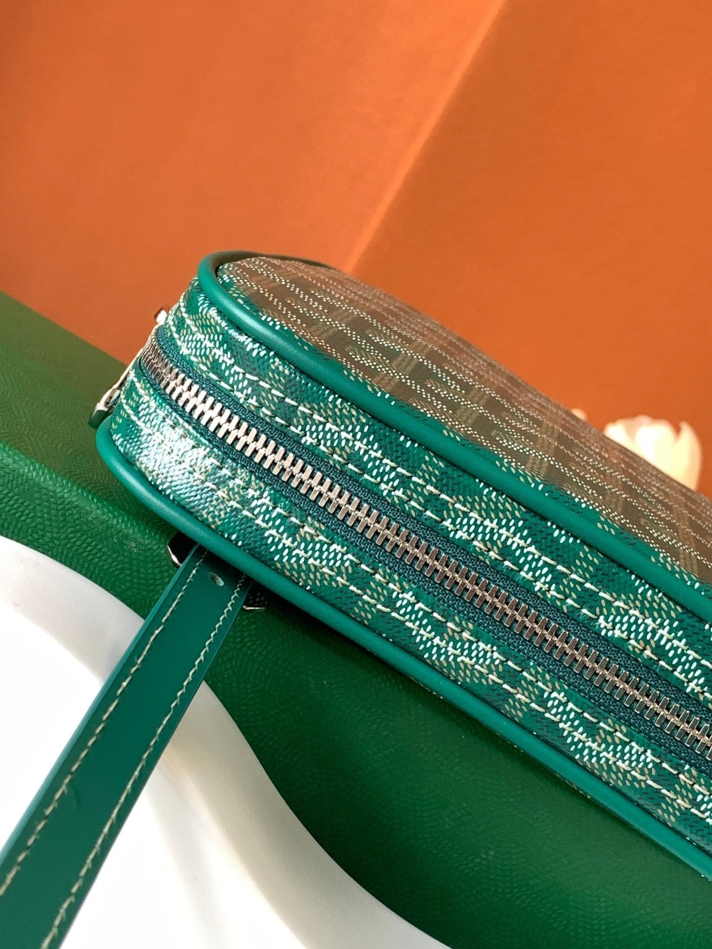 GOYA SECOND-HAND TOAST BAG 21CM GREEN CANVAS Amelia Amelia