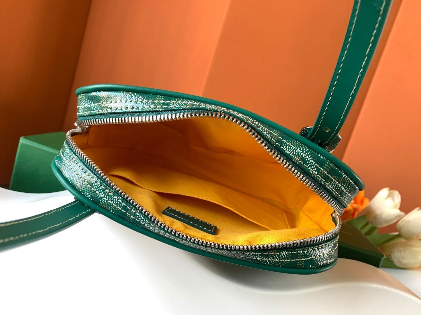 GOYA SECOND-HAND TOAST BAG 21CM GREEN CANVAS Amelia