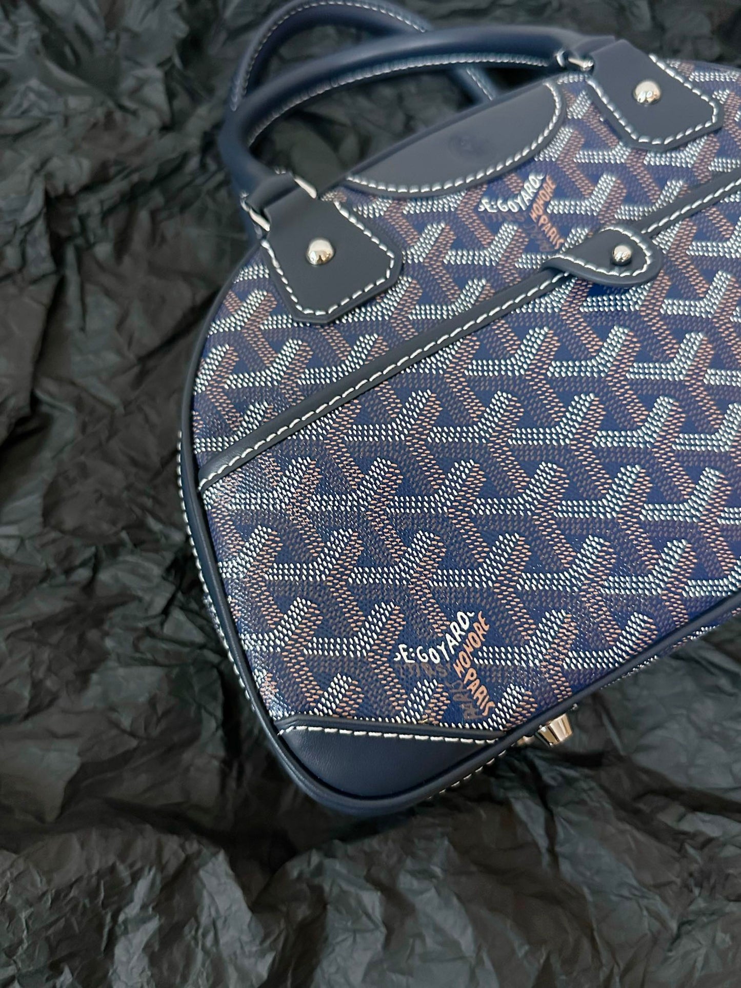 GOYA BOWLING BALL SMALL NAVY BLUE CANVAS Amelia