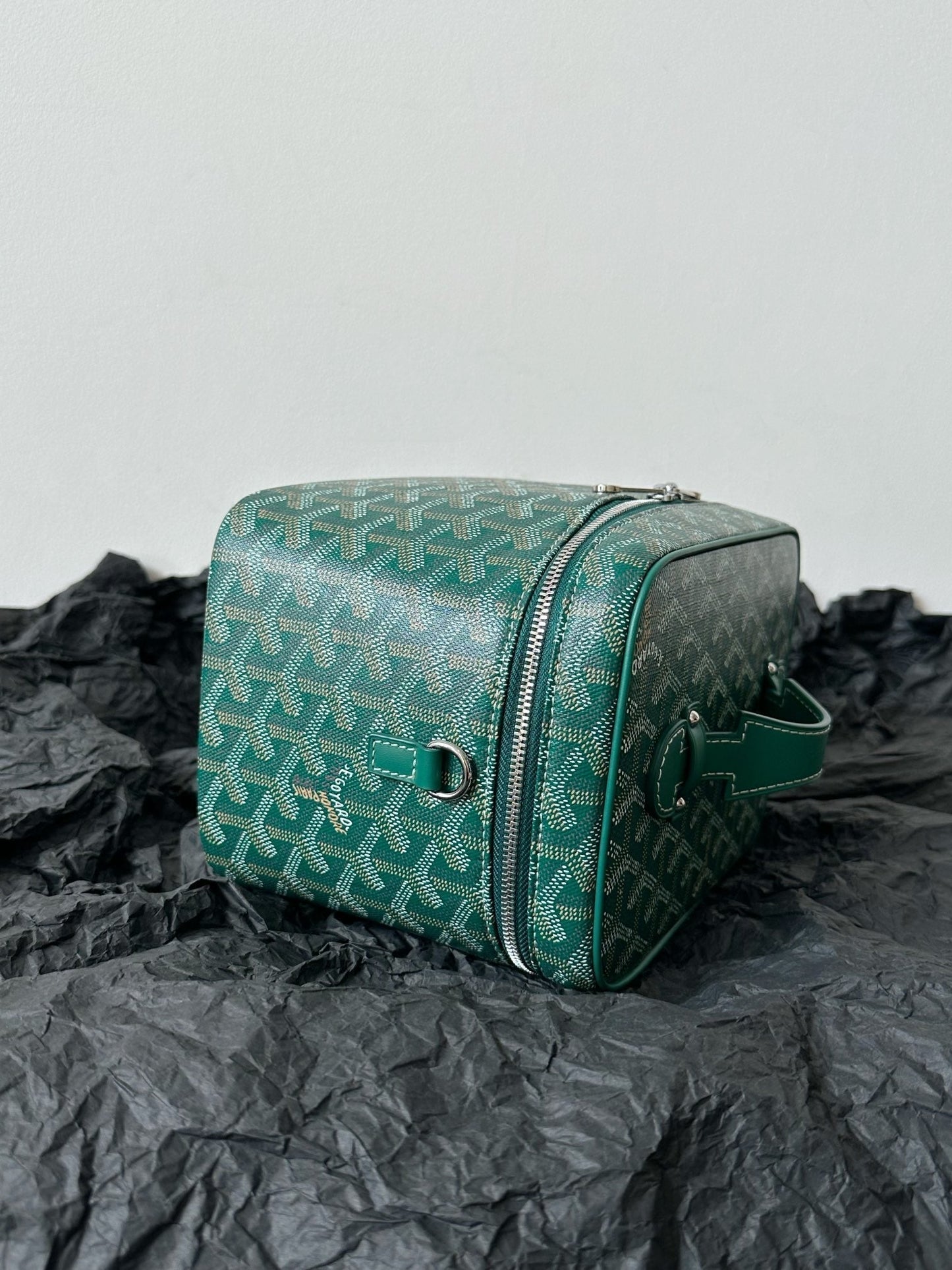 GOYA MAKEUP BOX BAG 20CM GREEN CANVAS Amelia