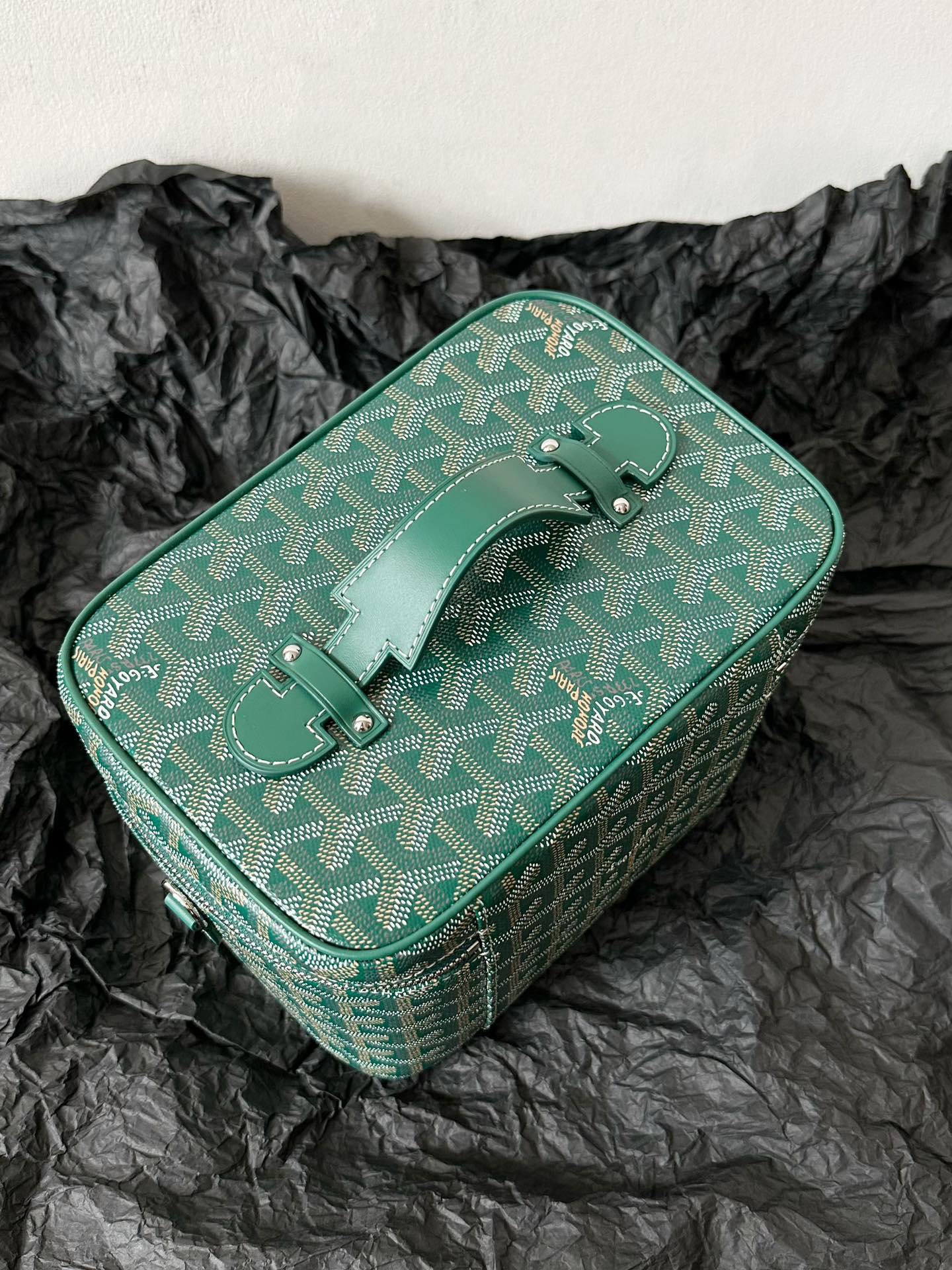 GOYA MAKEUP BOX BAG 20CM GREEN CANVAS Amelia Amelia