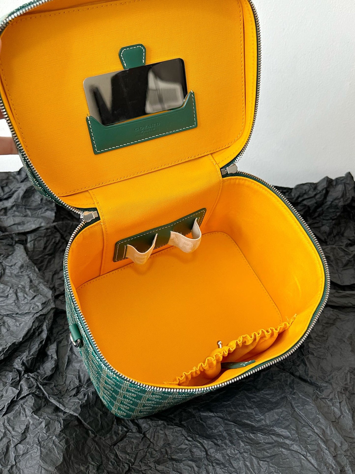 GOYA MAKEUP BOX BAG 20CM GREEN CANVAS Amelia Amelia