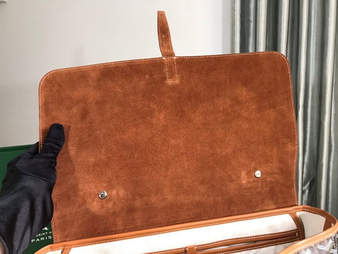 GOYARD CITADIN BAG 38CM BLACK AND TAN CANVAS Amelia